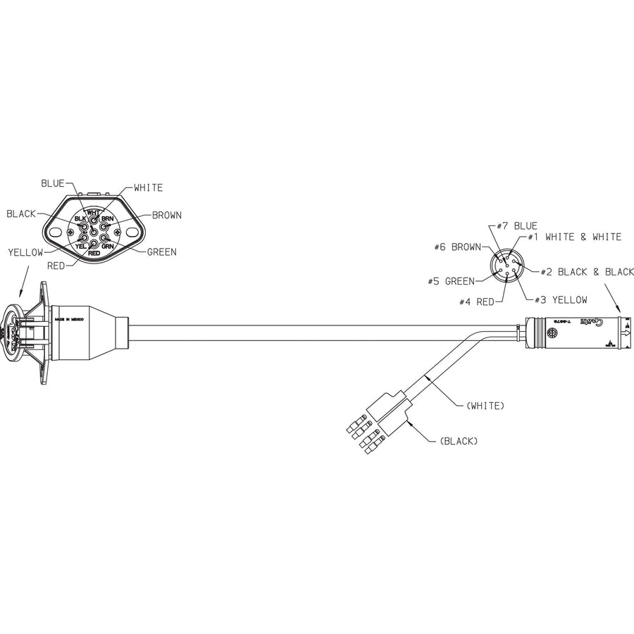 Grote - 01-6608-e9 - Trailer Wiring, 7-Conductor Receptacle Main Harness - YourTruckPartsNow