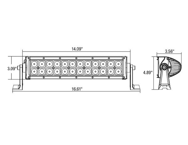 Buyers Products - 1492171 - 14 Inch 6480 Lumen LED Clear Curved Combination Spot-Flood Light Bar - YourTruckPartsNow