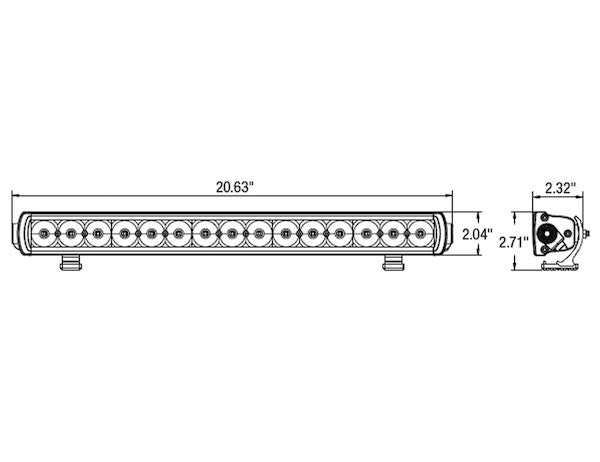 Buyers Products - 1492182 - 20.5 Inch 4050 Lumen Led Clear Combination Spot-Flood Light Bar - YourTruckPartsNow