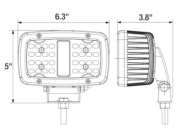 Buyers Products - 1492194 - Ultra Bright 6.5 In Rectangular LED Flood Light - YourTruckPartsNow