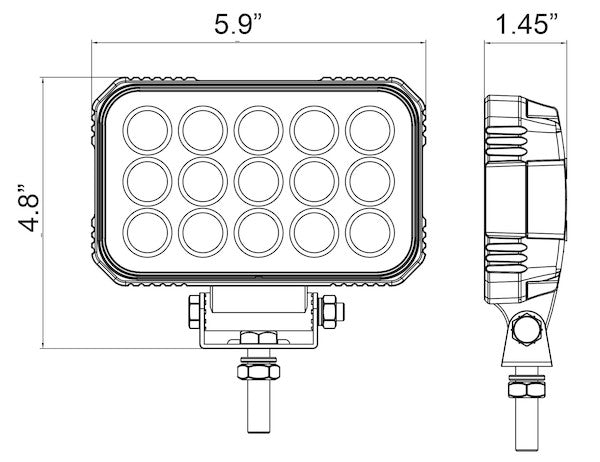 Buyers Products - 1492196 - Ultra Bright 6 Inch Wide Rectangular LED Flood Light - YourTruckPartsNow