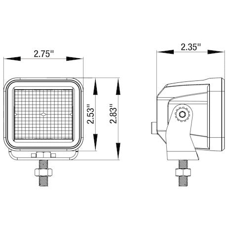 Buyers Products - 1492239 - Edgeless 2.5 Inch Wide LED Flood Light - Square Lens - YourTruckPartsNow