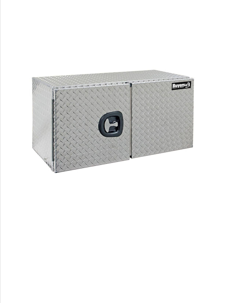 Buyers Products - 1705210 - 18x18x48 Inch Diamond Tread Aluminum Underbody Truck Box - Double Barn Door, 3-Point Compression Latch - YourTruckPartsNow