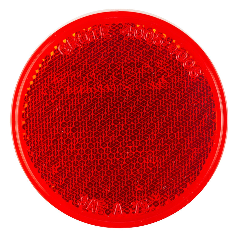 Grote - 40052-3 - Reflector, 3", Red Round Stick-On, Bulk Pack - YourTruckPartsNow