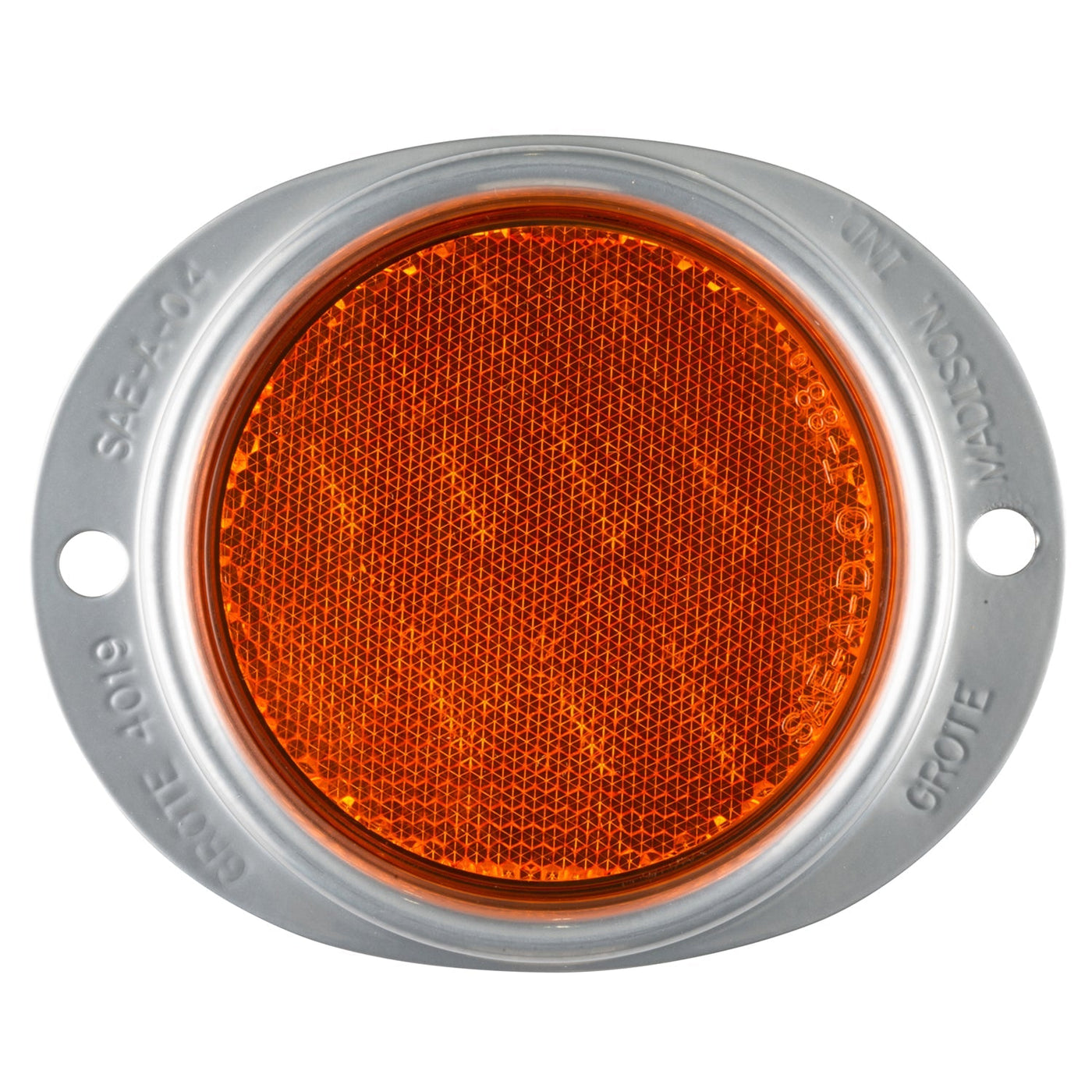 Grote - 40193 - Reflector, 3", Yellow, Steel, Lens, 2-Hole Mounting - YourTruckPartsNow