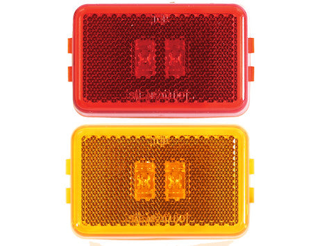 Buyers Products - 5623113 - 3.125 Inch Rectangular Marker/Clearance Light with Reflex and 2 LEDs - YourTruckPartsNow