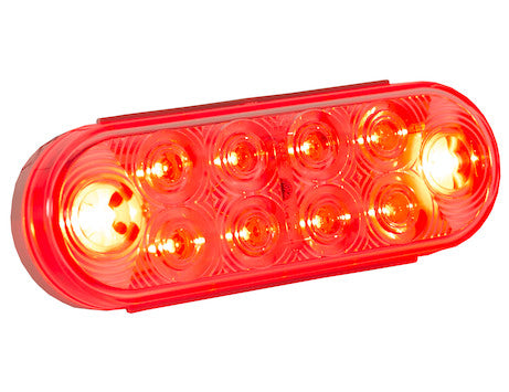 Buyers Products - 5626553 - 6 Inch Oval Stop/Turn/Tail Light with Clear Lens and 10 Red LEDs - YourTruckPartsNow