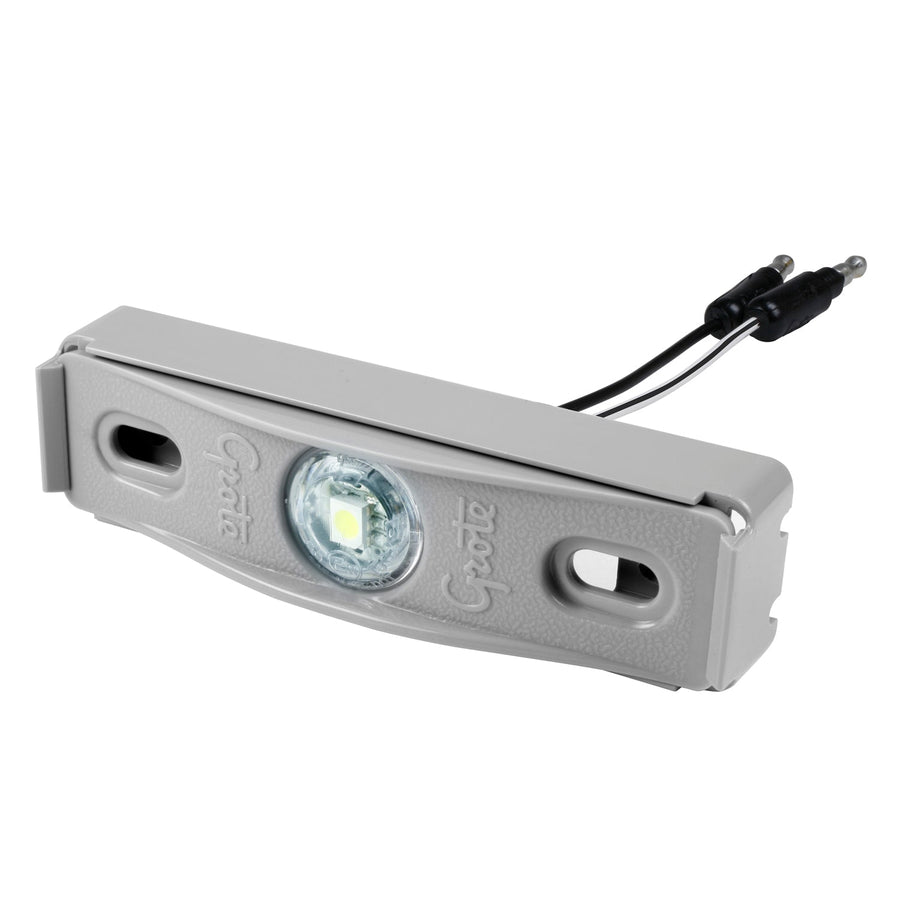 Grote - 60711 - License Lamp, Clear, Micronova LED Dot Lamp W/Gray Mounting Plate And Bracket (43780) - YourTruckPartsNow