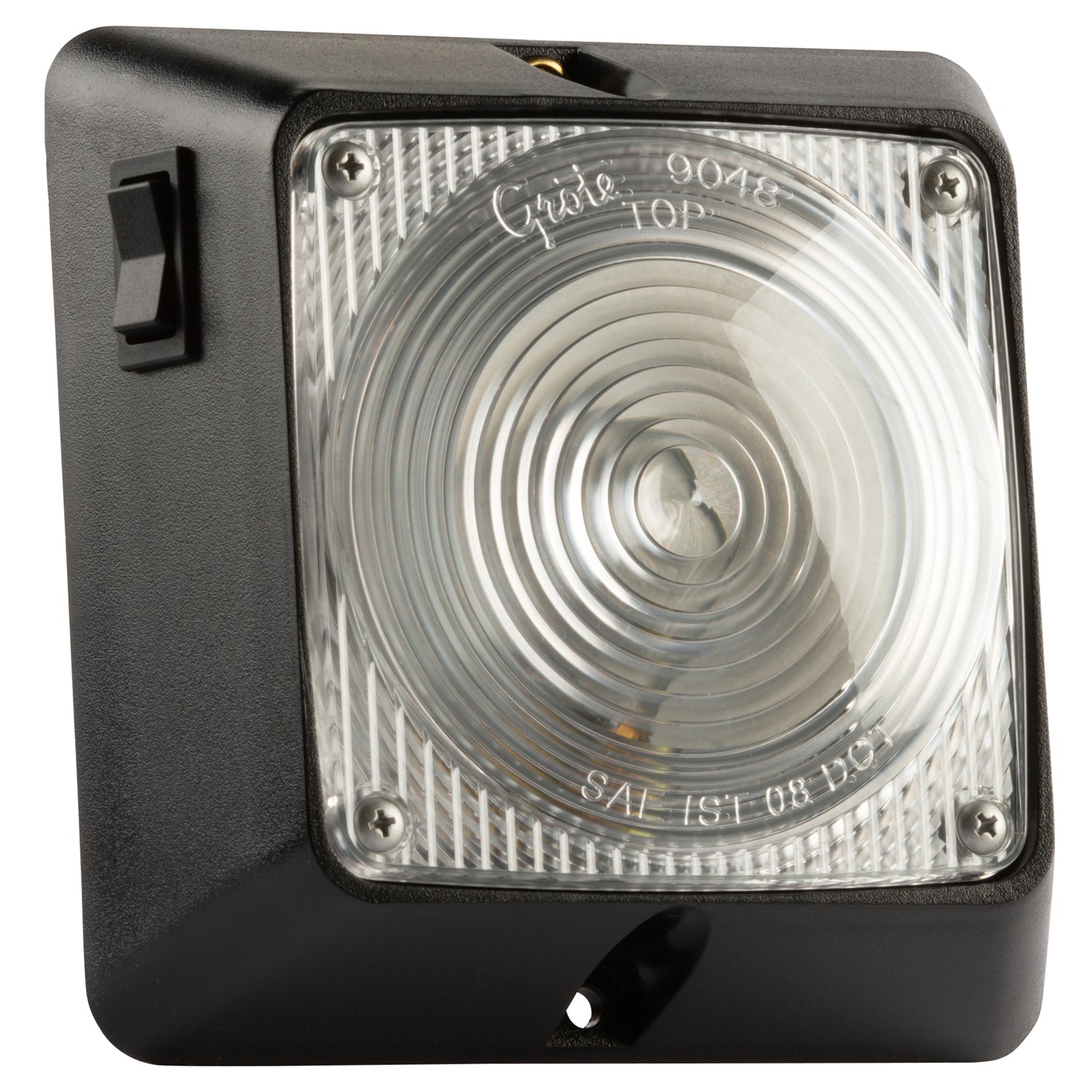 Grote - 61221 - Dome/Interior Lamp, Clear, Square With Switch - YourTruckPartsNow