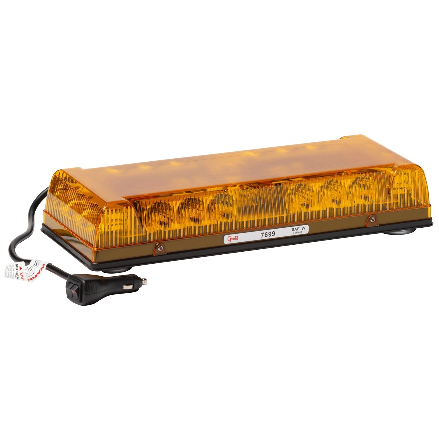 Grote - 76993 - Emergency Lighting, Yellow, LED, 17" Low Profile Bar Lamp, Magnetic Mount - YourTruckPartsNow