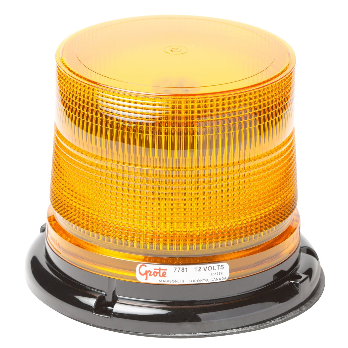 Grote - 77813 - Emergency Lighting, Yellow, Low Dome, LED Strobe, Permanent Mnt, Class Ii - YourTruckPartsNow