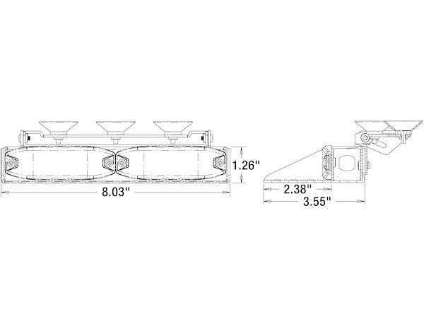 Buyers Products - 8891023 - 8 In. Amber Dashboard Light Bar With 8 LEDs - YourTruckPartsNow