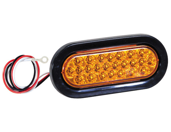 Buyers Products - SL66AO - Amber 6 Inch Oval Recessed LED Strobe Light with Quad Flash (Amber LEDs, Amber Lens) - YourTruckPartsNow