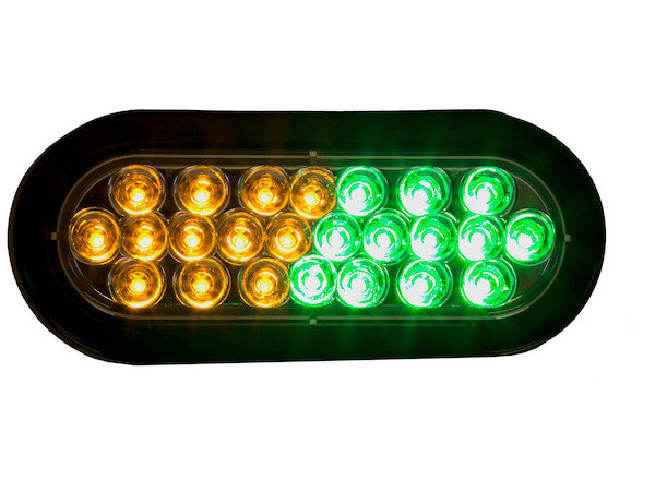 Buyers Products - SL66AG - Amber/Green 6 Inch Oval Recessed LED Strobe Light with Quad Flash - YourTruckPartsNow